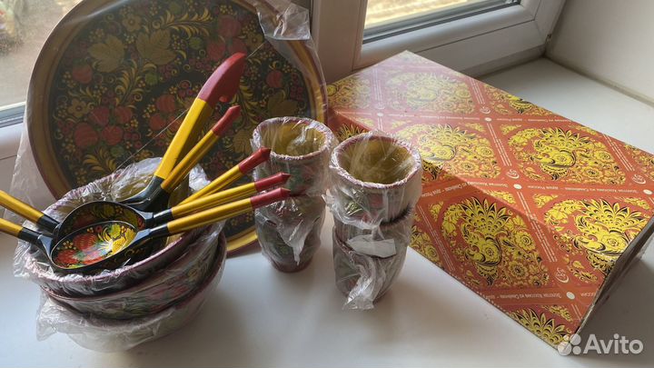 Подарочный набор хохломы новый в коробке