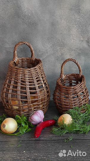 Плетенные корзины подвесные
