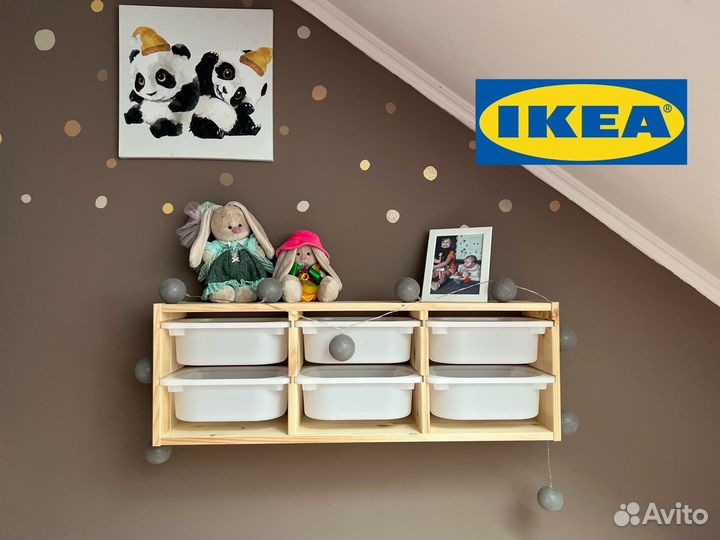 Стеллаж IKEA труфаст с контейнерами