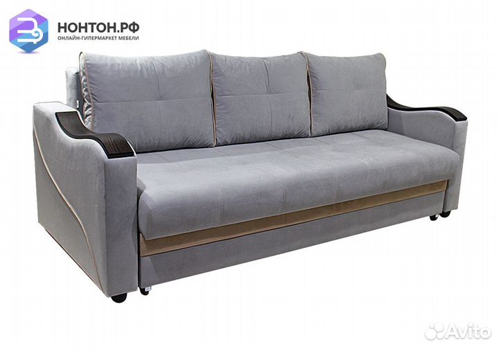 Диван еврокнижка Волна серый