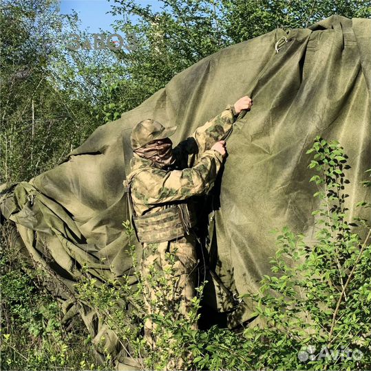 Маскировочная сетка тент / сеть военная 2 стороны