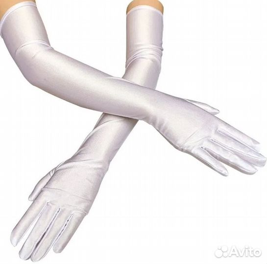 Перчатки атласные,стрейч вечерние