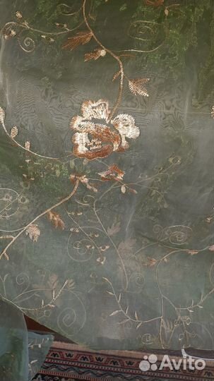 Тюль (белая с рисунком, зелёная, бежевая, белая)