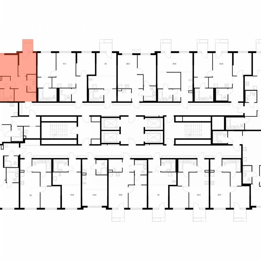 2-к. квартира, 54,2 м², 2/25 эт.