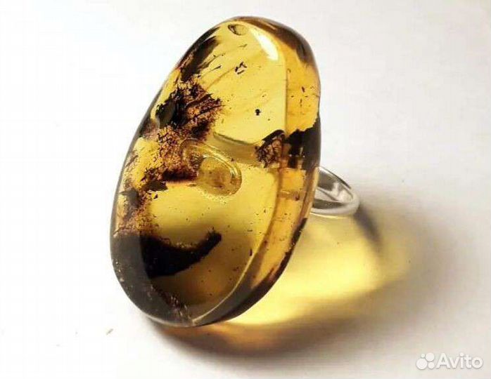 Кольцо с янтарём. Янтарный перстень