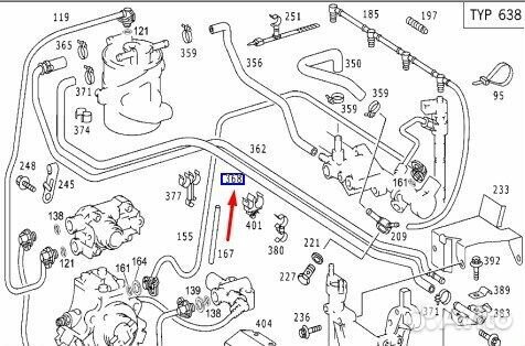 Трубка топливная Mercedes V W638 611.980 2.2 CDI