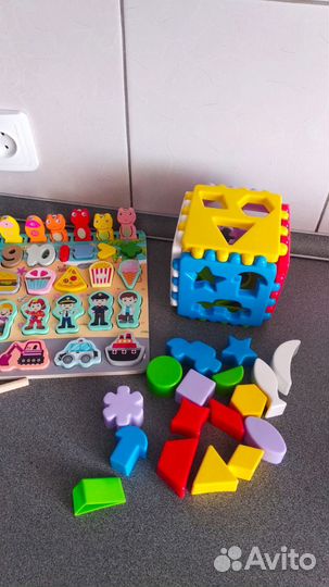 Сортер+куб новые. Развивалки