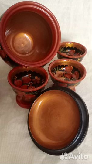 Набор посуда хохлома ложки горшок