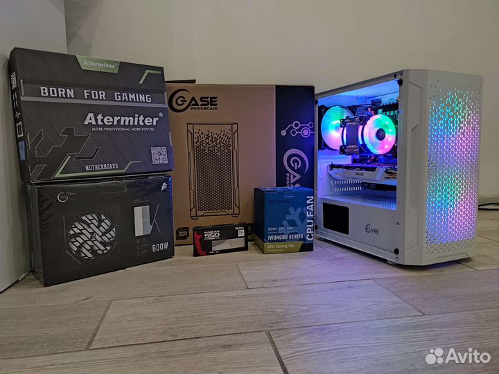 Белый игровой компьютер 12 ядер/16гб/Ssd/gtx1070