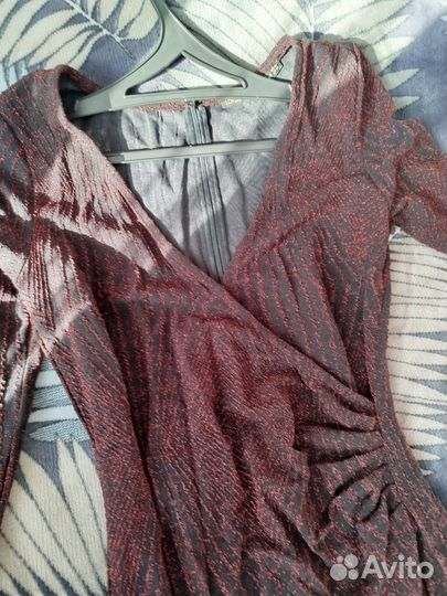 Вечернее платье черное бордовый люрекс