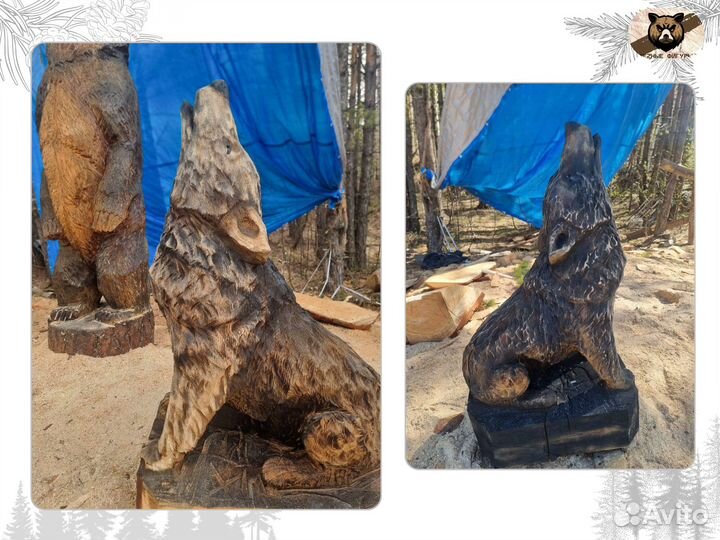 Резные фигуры из дерева на заказ