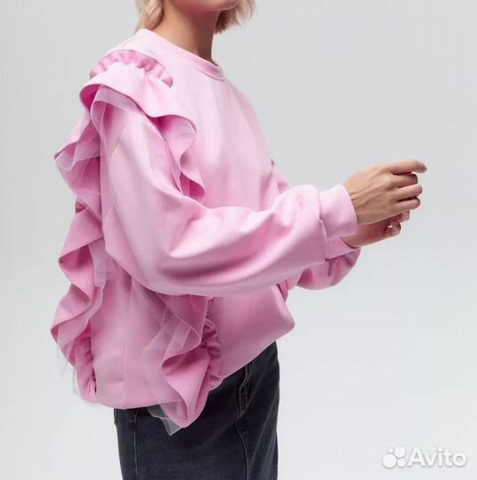 Свитшот с воланом без начеса