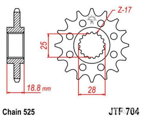 Звезда ведущая JTF704 16RB