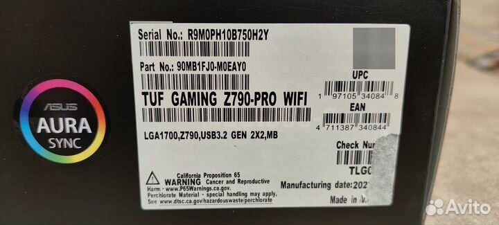 Материнская плата asus TUF gaming Z790-PRO wifi