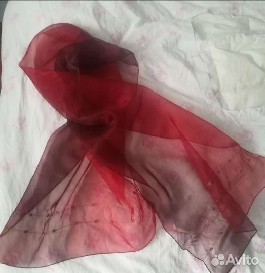 Легкий тонированный шарф.Паетки. Индия