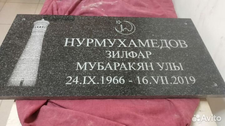 Таблички на могилу из гранита, мрамора, металла