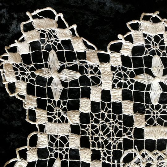 Скатерть салфетка филейная кружево старинная