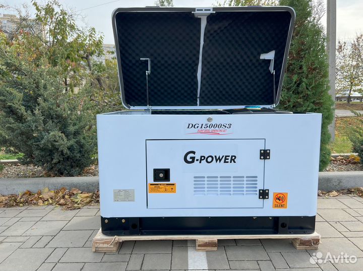 Дизельный генератор 13,5 кВт g-power трехфазный