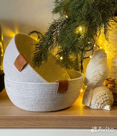 Интерьерная корзина из хлопка