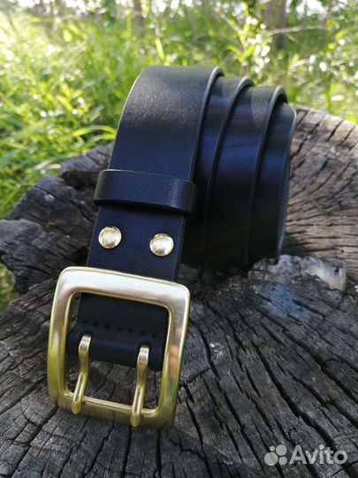 Джинсовый мужской ремень кожаный