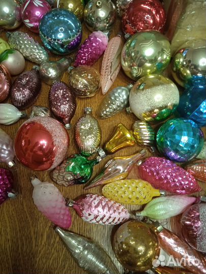 Елочные игрушки 123+стеклярусы СССР