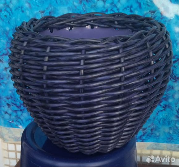 Кашпо 5 литров из искусственного ротанга