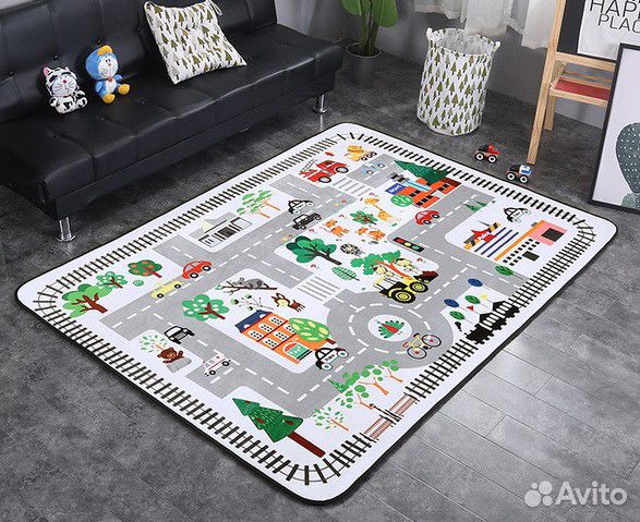 Термоковрик плюшевый Дороги 200х150х2 см новый