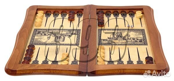 Нарды, шашки Фаэтон (тёмная рамка, филигран (1838)