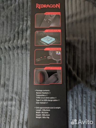 Беспроводные наушники redragon nomen