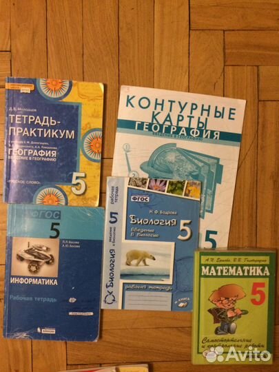 Учебники и тетради 1, 2, 3, 4, 5 класс