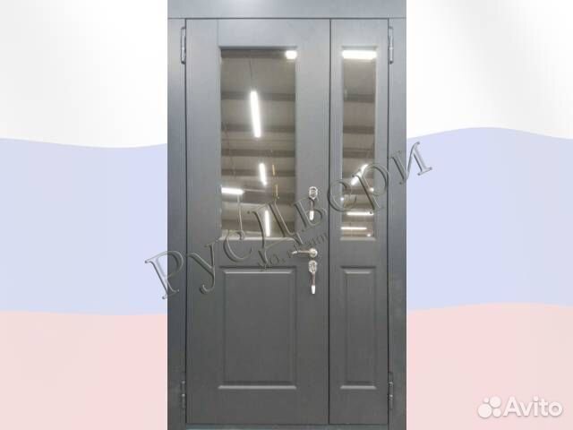 Двуполая металлическая дверь с терморазрывом