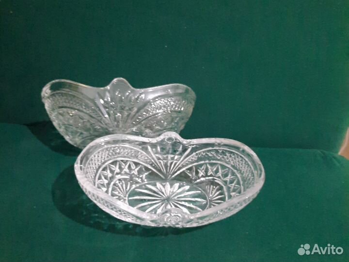 Хрустальная конфетница,СССР, 2 шт