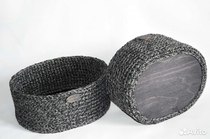 Вязаные корзинки для интерьера, набор корзинок