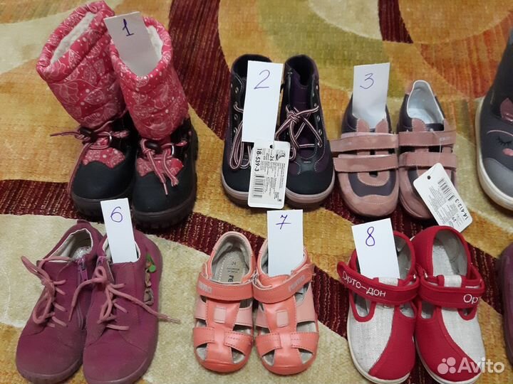 Обувь для девочки разных размеров
