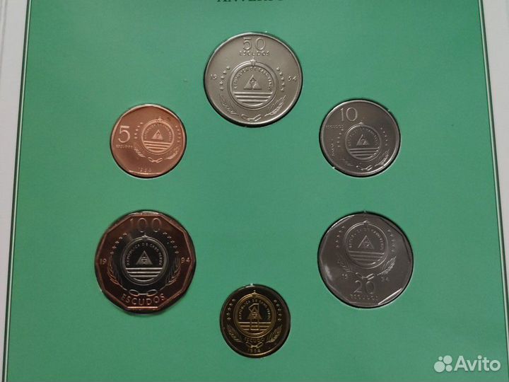 Кабо-верде набор 6 монет 1994 растения (В буклете)