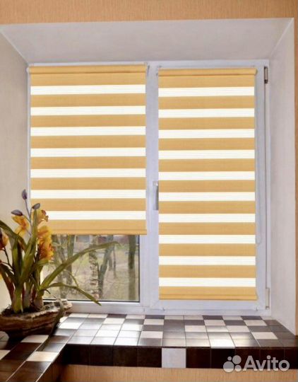 Рулонные шторы Зебра