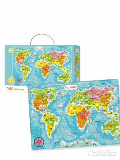 Карта мира:пазл для детей