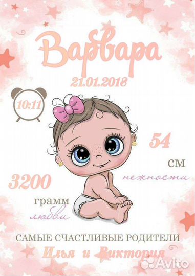 Детская метрика для девочки