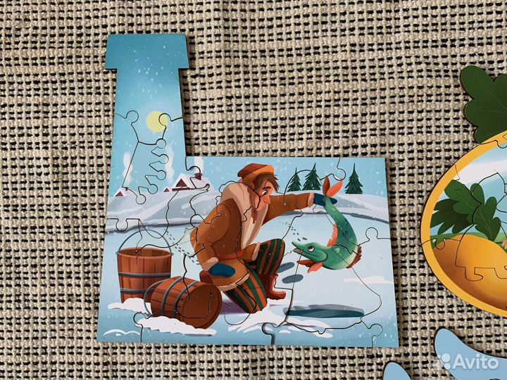 Пазл развивающий мозаика деревянная Русские сказки