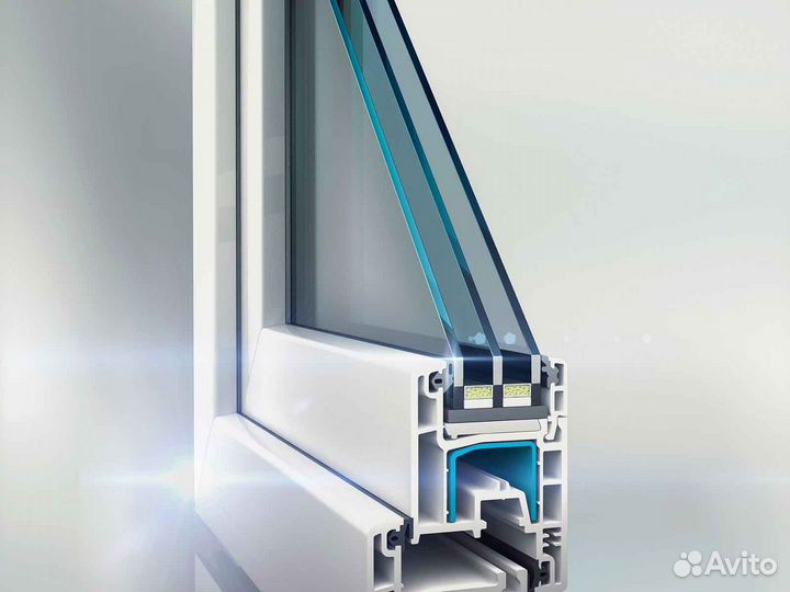 Ремонт окон, стеклопакет Эконом RAL66129