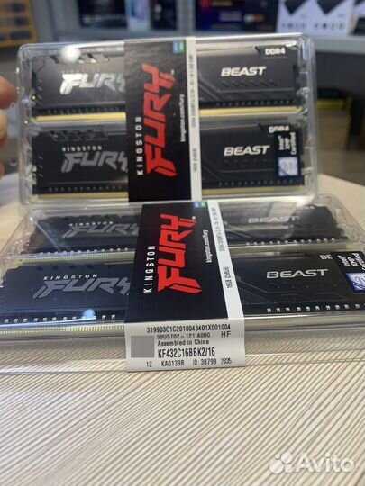 Озу Kingston 16Gb DDR4 3200MHz (KF432C16BBK2/16)