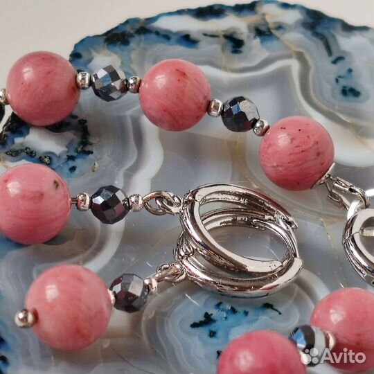 Браслет Родонит, d 8мм