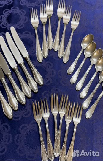 Старинные столовые приборы серебрение Германия