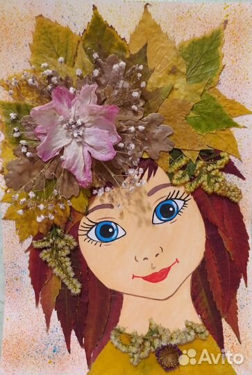 Аппликация из листьев