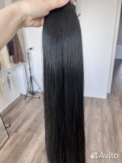 Волосы черные 60 см с наращиванием