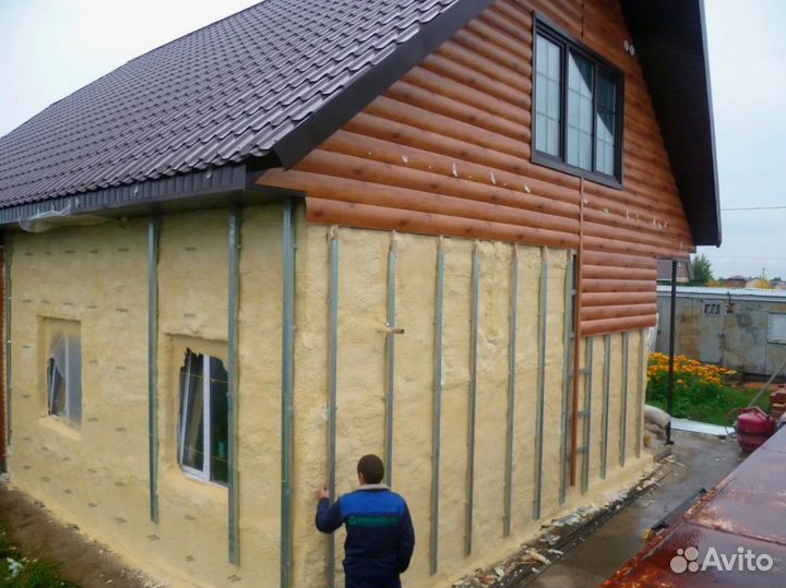 Утепление ППУ. Напыление пенополиуретаном