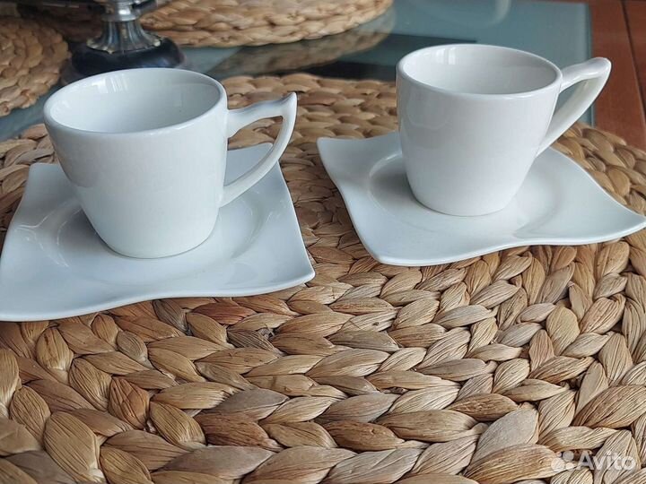 Кофейная чашка с блюдцем 2 шт. Набор новый