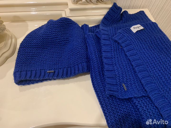 Шапка и длинный шарф оригинал Pepe Jeans