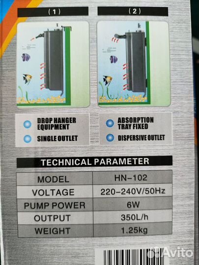 Фильтр внутренний sunsun HN-102 до 100 л