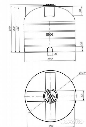 Емкость пластиковая 5000 литров